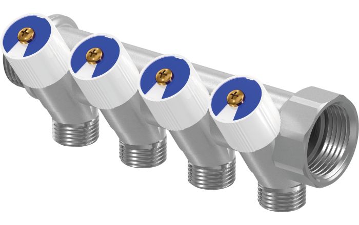 UPONOR UNI-C КОЛЛЕКТОР SH 1" С ВЕНТИЛЯМИ НР/ВР 3X1/2"НР Ц/Ц38ММ '4И