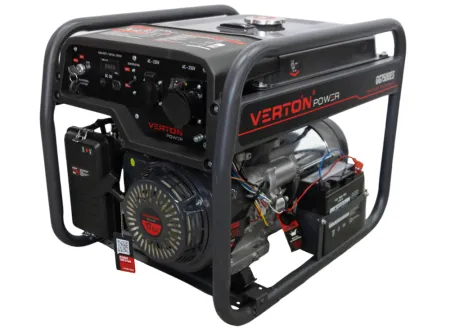 Генератор бензиновый VERTON POWER GG7500ES (6,0/6,5 кВт, 230В, 17л.с., ручной и электрический старт, медь, 12В,бак 22л, счетчик моточасов)