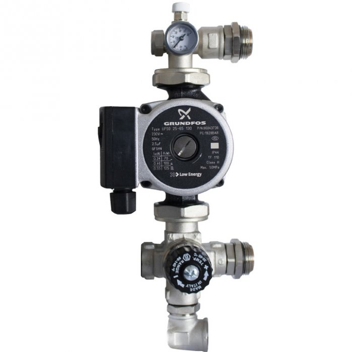 Насосно-смесительный узел с термостатическим клапаном; Grundfos UPSO 25-65 130