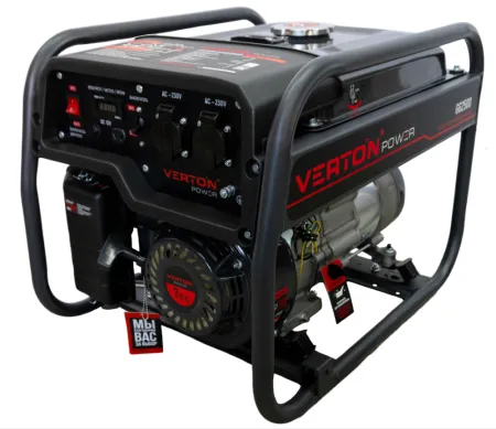 Генератор бензиновый VERTON POWER GG2500 (2,0/2,3 кВт, 230В, 7л.с., ручной старт, 12В, бак 12л, счетчик моточасов)