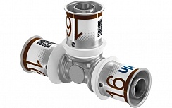 UPONOR S-PRESS PLUS ТРОЙНИК РАВНОПРОХОДНОЙ ЛАТУННЫЙ 16-16-16 '10И